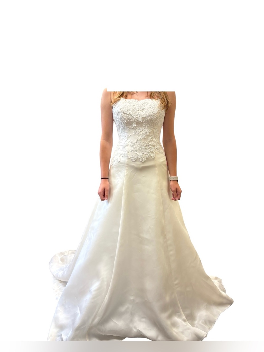 Edgardo Bonilla Wedding Gown- White GORGEOUS! LIKE NEW! Altered size 4